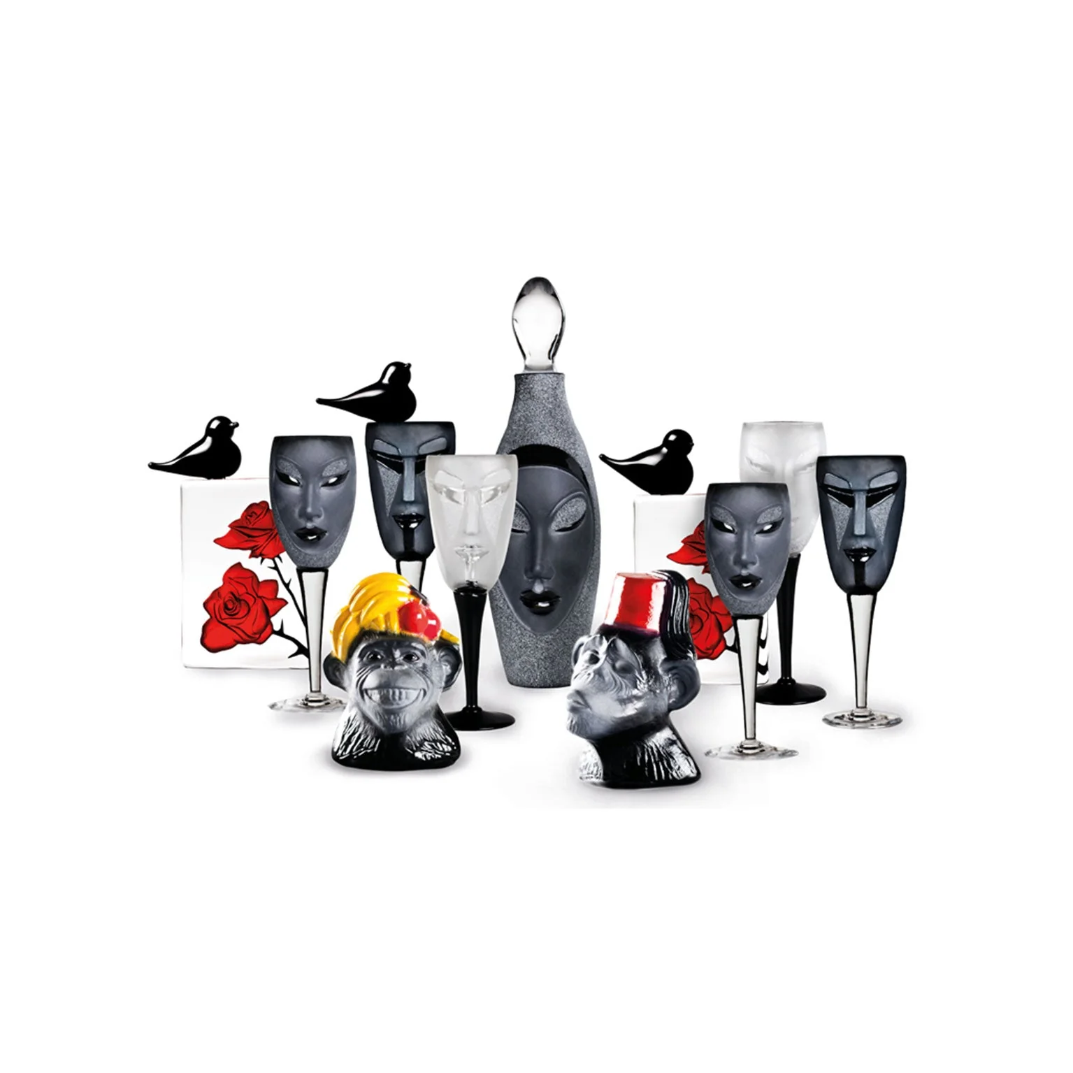 Maleras Crystal Champagne Glass Electra Black MASQ Tableware - Image 4