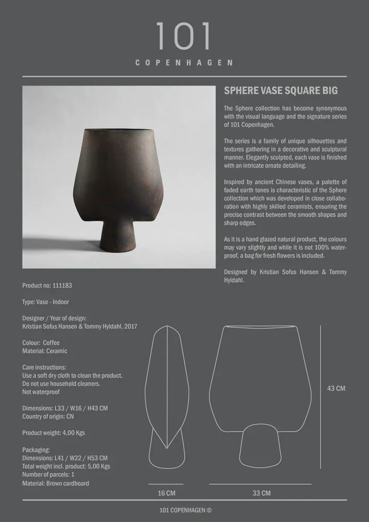 Sphere Vase Square Big Coffee - Image 9