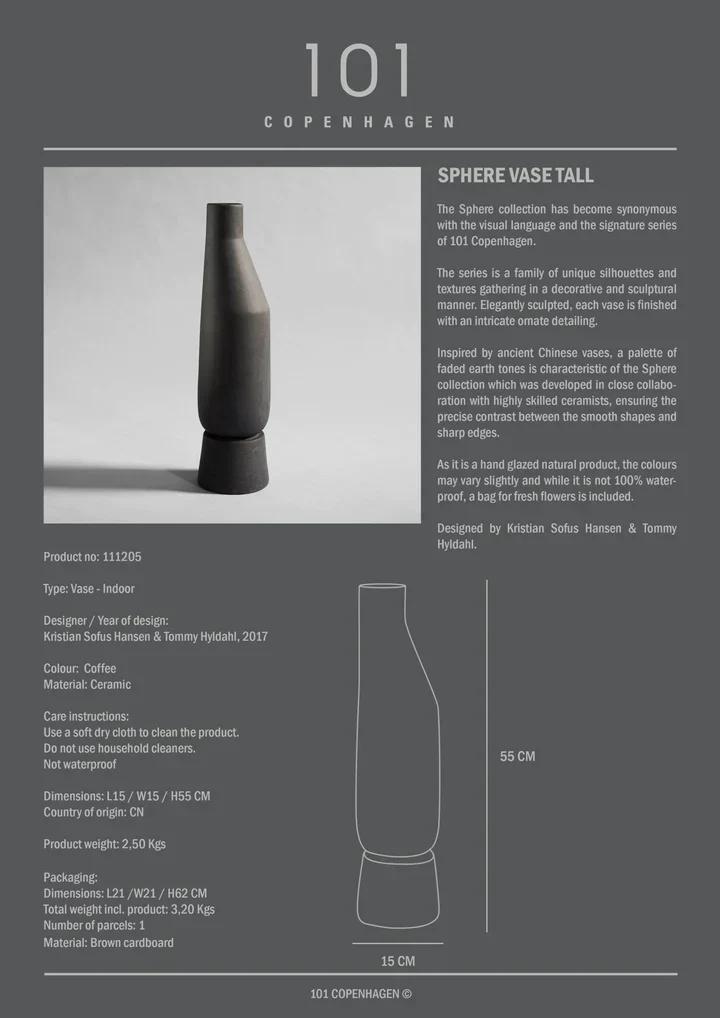 Sphere Vase Tall Coffee - Image 6